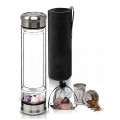 Großhandel Premium-Farbedelsteine ​​Kristall doppelwandige Glas-Wasser-Infuser-Flasche